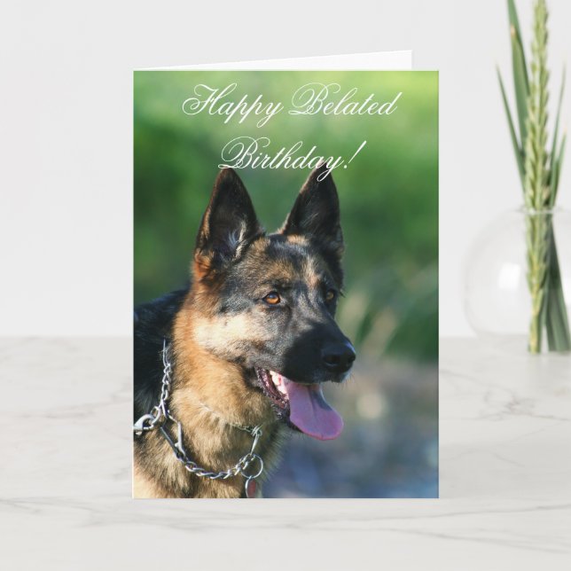 Happy Belated Birthday German Shepherd card (Front)