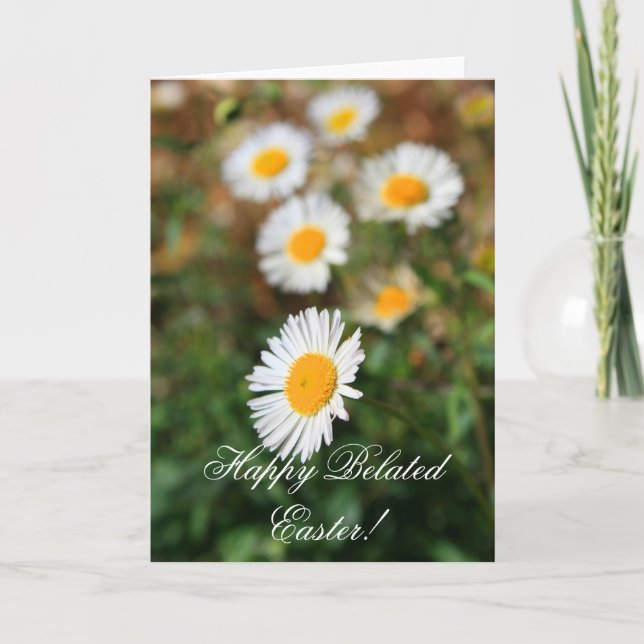 Happy Belated Easter Daisy Flowers greeting card (Front)