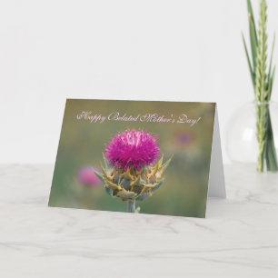 Happy Belated Mother's Day Thistle Greeting Card