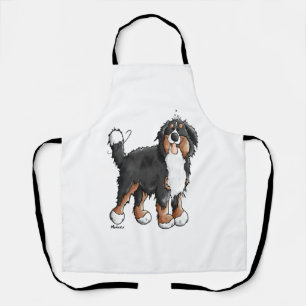 Happy Bernese Mountain Dog - Comic - Dogs - Cartoo Apron