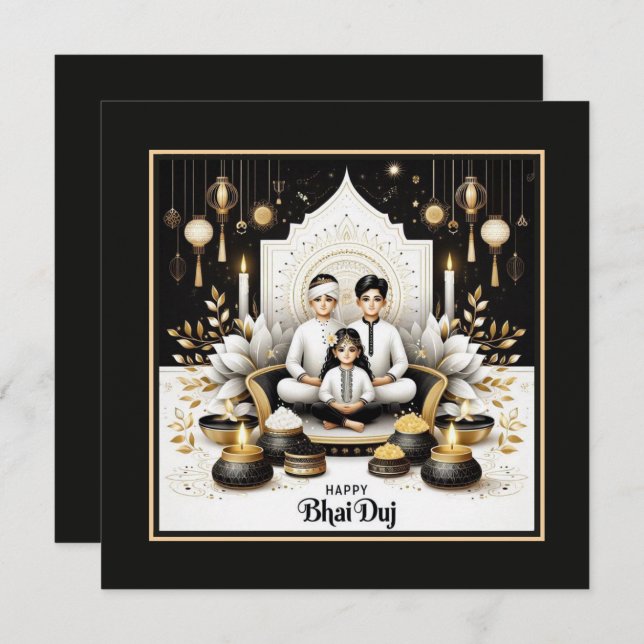 Happy Bhai Duj Card (Front/Back)