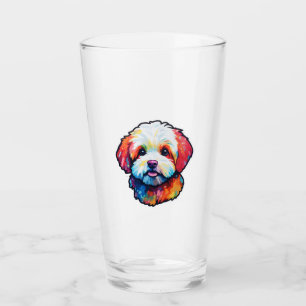 Happy bichon frize  glass