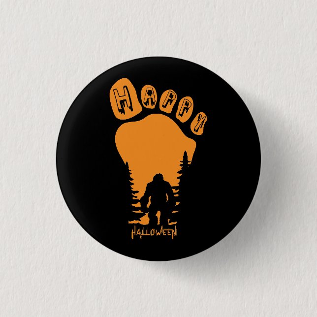 Happy Big Foot Halloween 3 Cm Round Badge (Front)