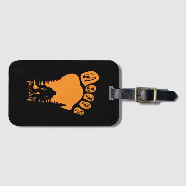 Happy Big Foot Halloween Luggage Tag (Front Horizontal)