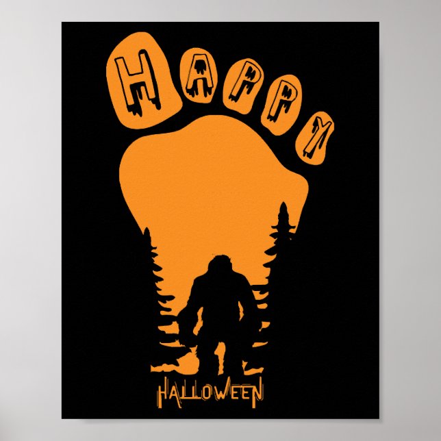 Happy Big Foot Halloween Poster (Front)