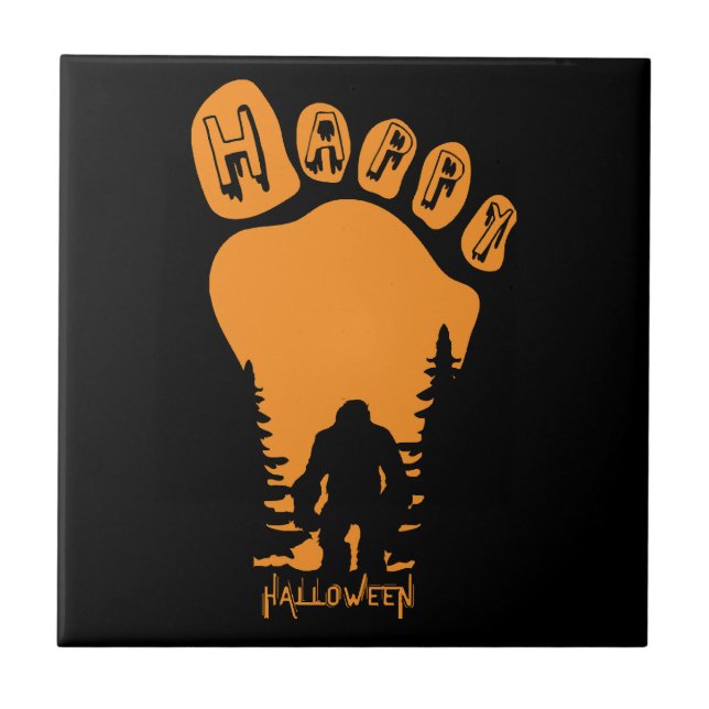 Happy Big Foot Halloween Tile (Front)