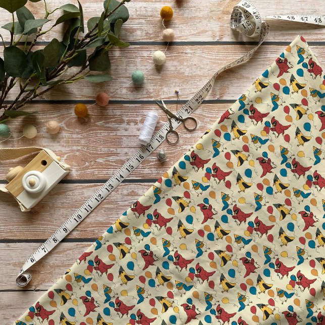 Happy Bird Day Cartoon Birds Themed Birthday Fabric (Creator Uploaded)