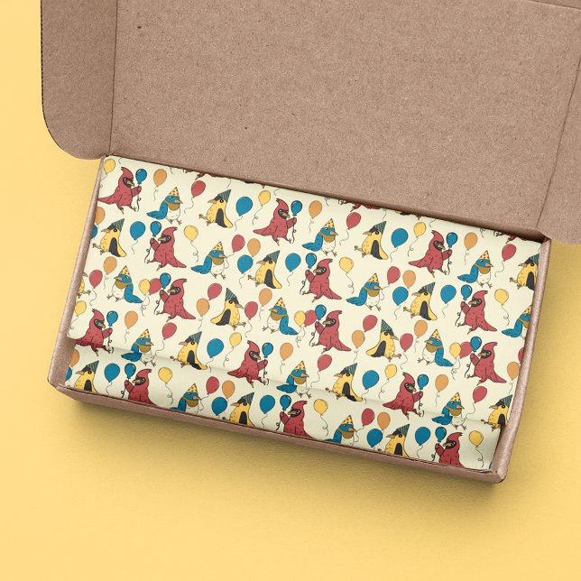 Happy Bird Day Cartoon Birds Themed Birthday Tissue Paper (Creator Uploaded)