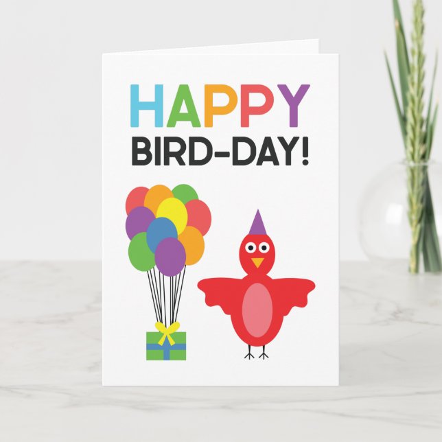 Happy Bird-Day | Happy Birthday  Card (Front)