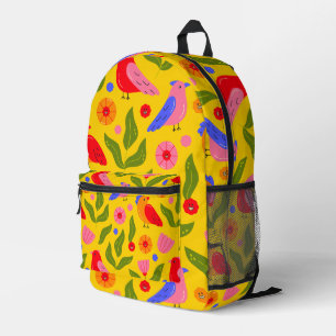 Happy Birds Flock Together Cheerful Printed Backpack