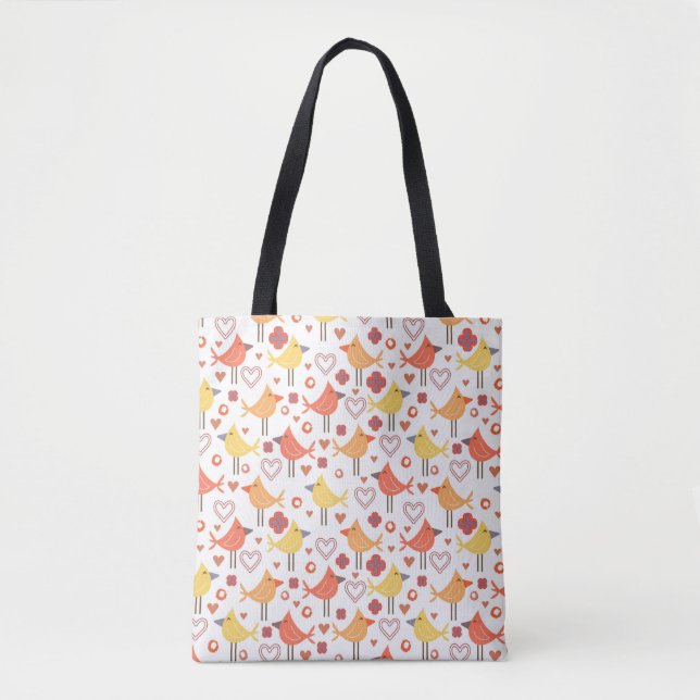 Happy Birds Print Tote Bag (Front)
