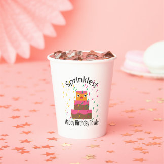 Happy Birhday To Me Sprinkles Paper Cups