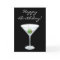 Happy Birhtday Simple Martini Glass with Olive