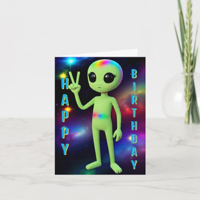 Happy birthay alien card (Front)