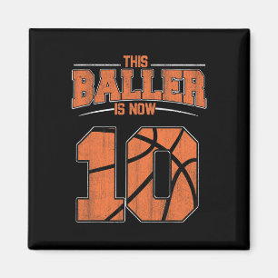 Happy Birthday 10th 10 Year Old Bysketbyll Boys Te Magnet