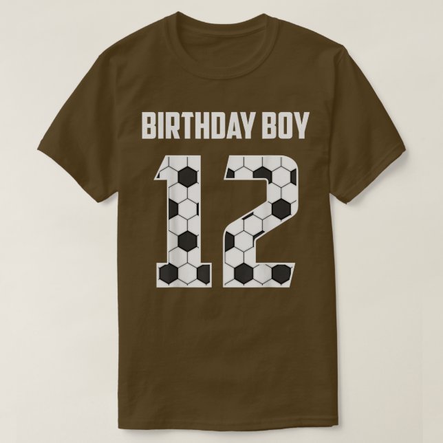 Happy Birthday 12th 12 Year Old Soccer Gifts Boys  T-Shirt (Design Front)