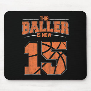Happy Birthday 15 Year Old Basketball Boys Fifteen Mouse Pad