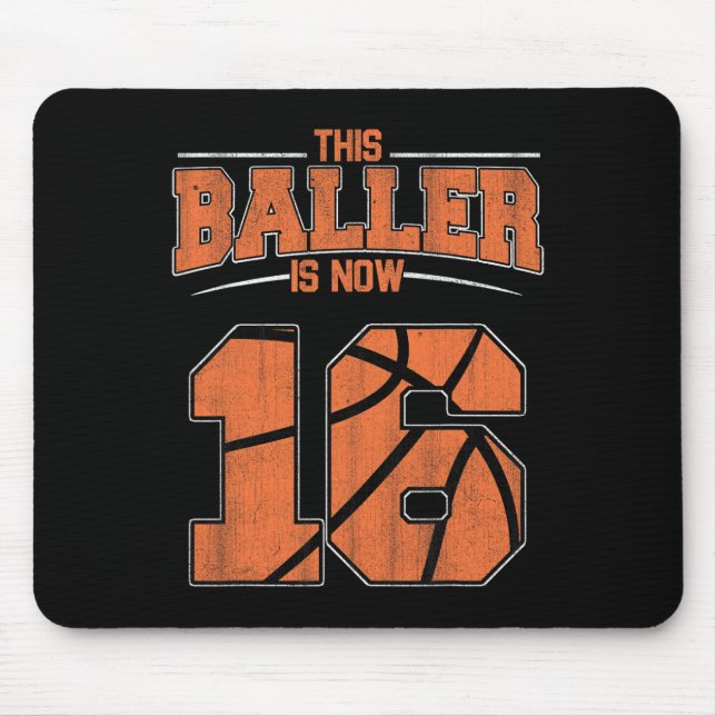 Happy Birthday 16 Year Old Bysketbyll Boys Sixteen Mouse Pad (Front)