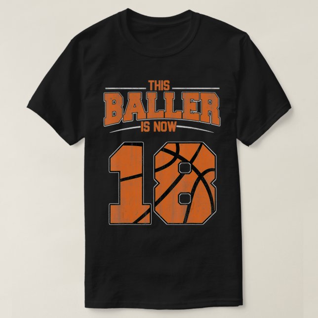 Happy Birthday 18 Year Old Basketball Boys Eightee T-Shirt (Design Front)