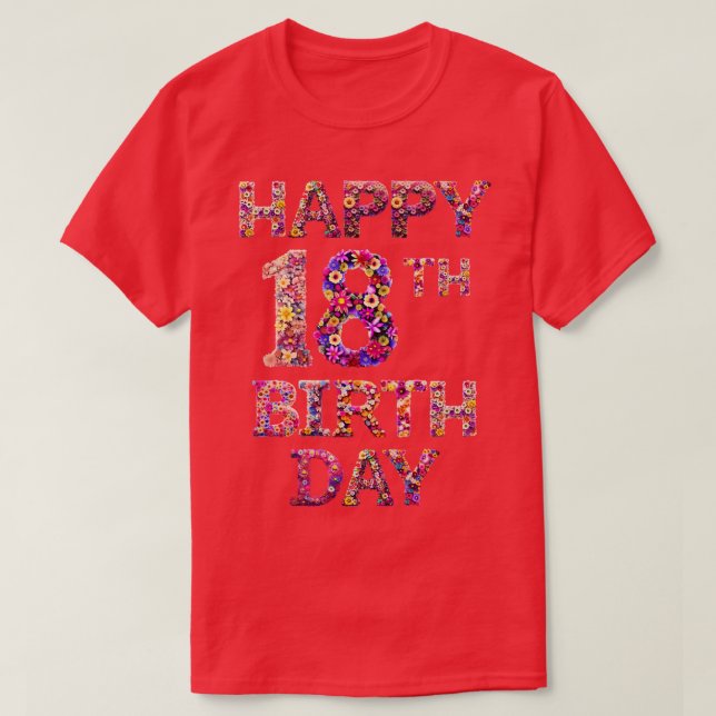 Happy Birthday 18th T-Shirt (Design Front)