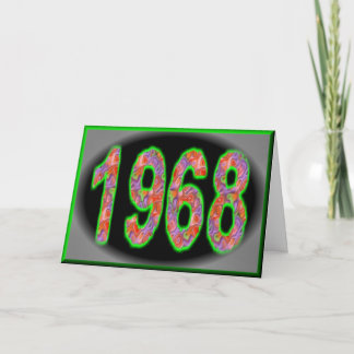 Happy Birthday 1968 Year of Birth 60's 60s sixties Card