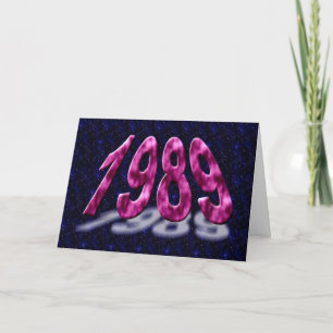 Happy Birthday 1989 Year of Birth 80's space theme Card