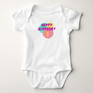 Happy Birthday 1 year Baby Bodysuit