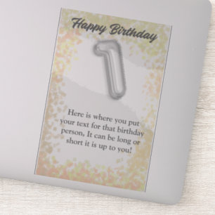 Happy birthday 1 years old sticker