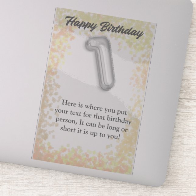 Happy birthday 1 years old sticker (Detail)