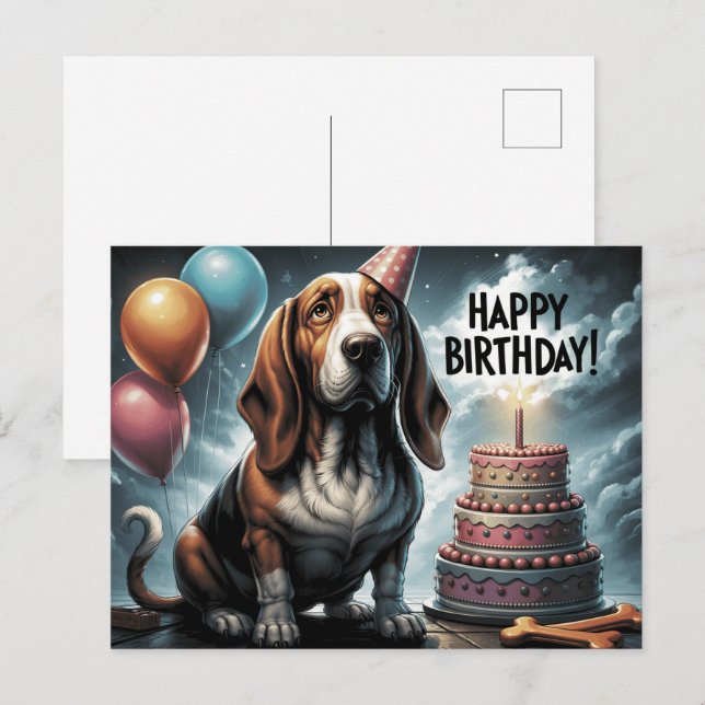 Happy Birthday 2026 Postcards Dog -2 (Front/Back)