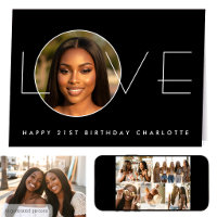 Happy Birthday 21st Photo Love Elegant Black