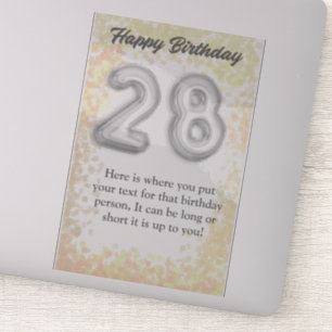 Happy birthday 28 year old sticker