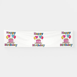 Happy Birthday 2.5x10 Vinyl Banner