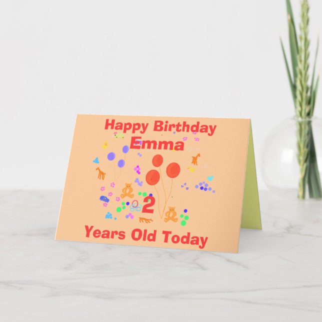 Happy Birthday 2 year old Card (Front)