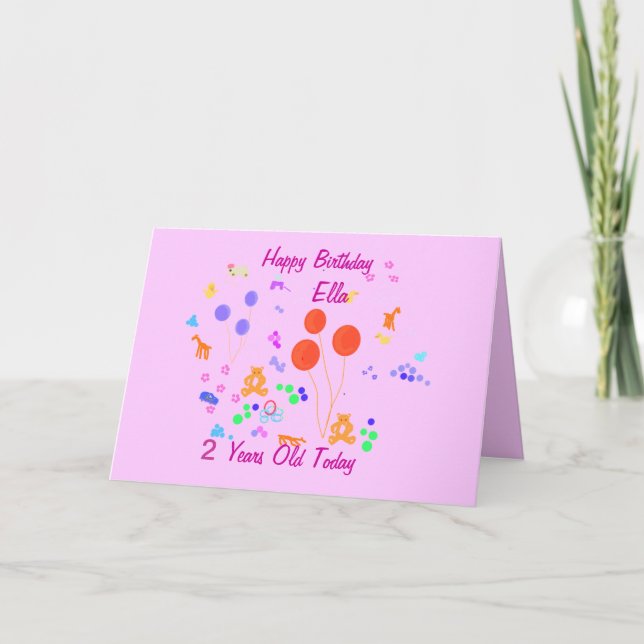 Happy Birthday 2 year old Card (Front)