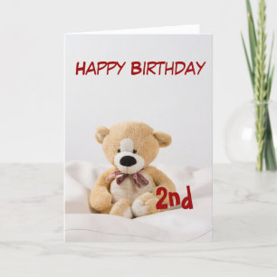 Happy Birthday 2nd Teddy Bear Theme Card