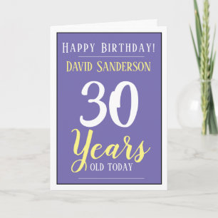 Happy Birthday 30 Years Old Card