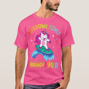Happy Birthday 33 Years Old To Me You Unicorn Surf T-Shirt