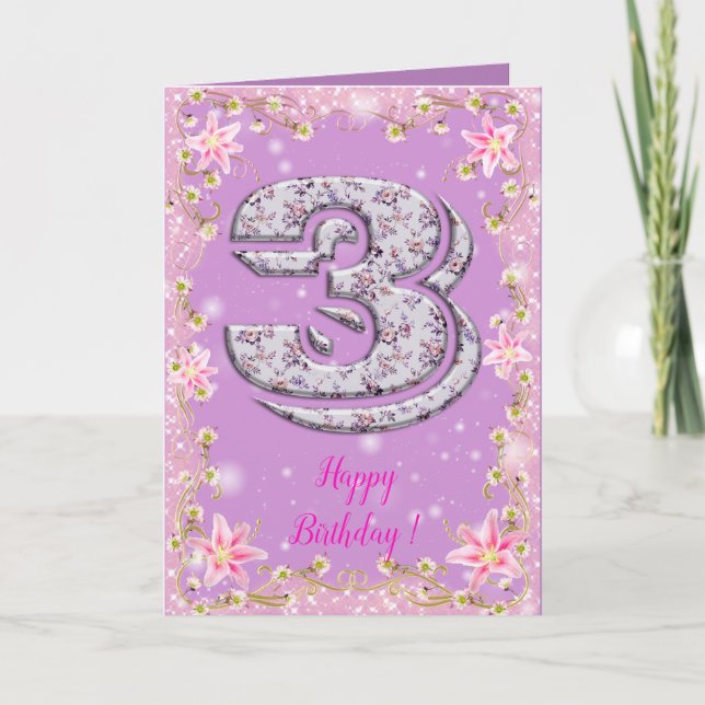 Happy Birthday 3 Card (Front)