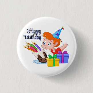 Happy Birthday  3 Cm Round Badge