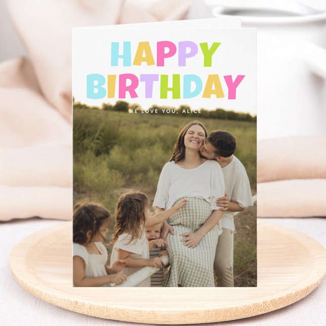 Happy Birthday 3 Photo Folded Greeting Card (Creator Uploaded)