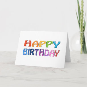 HAPPY BIRTHDAY  3D-like Colourful Greeting Card