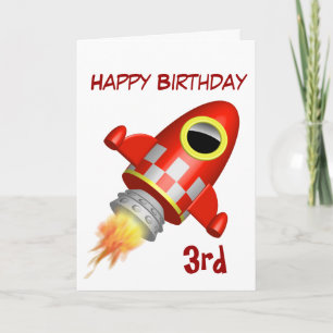 Happy Birthday 3rd Rocket Theme Card