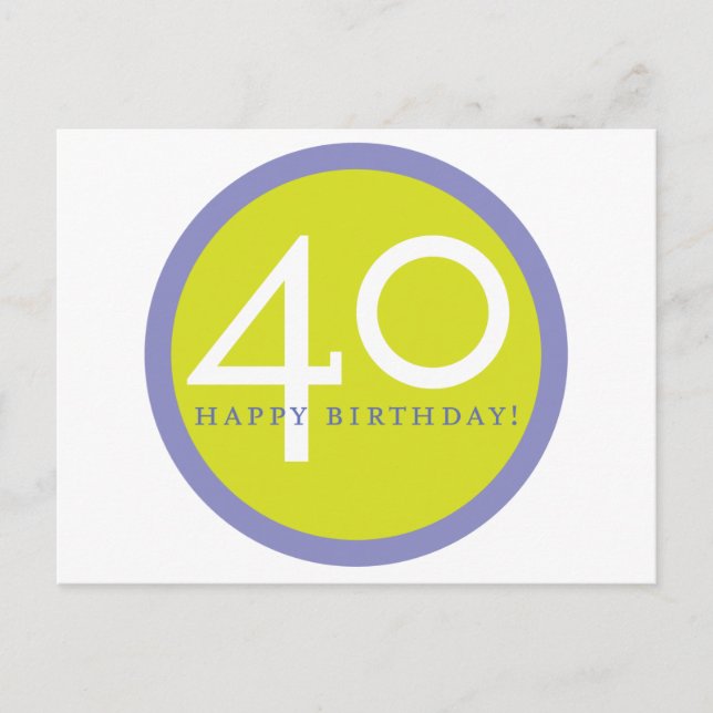 Happy Birthday, 40! Postcard (Front)