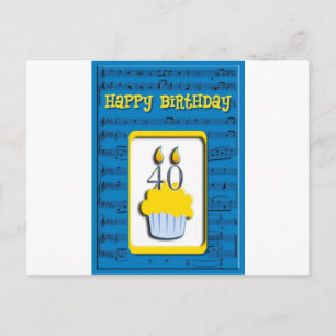 Happy Birthday 40th Postcard