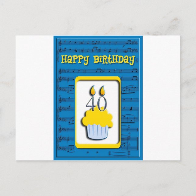 Happy Birthday 40th Postcard (Front)