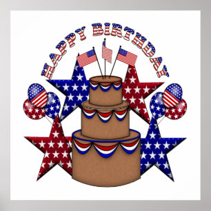 Happy Birthday 4th of July Poster
