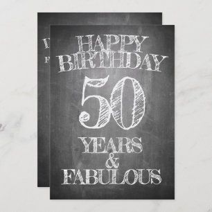 Happy Birthday - 50 Years & Fabulous Invitation