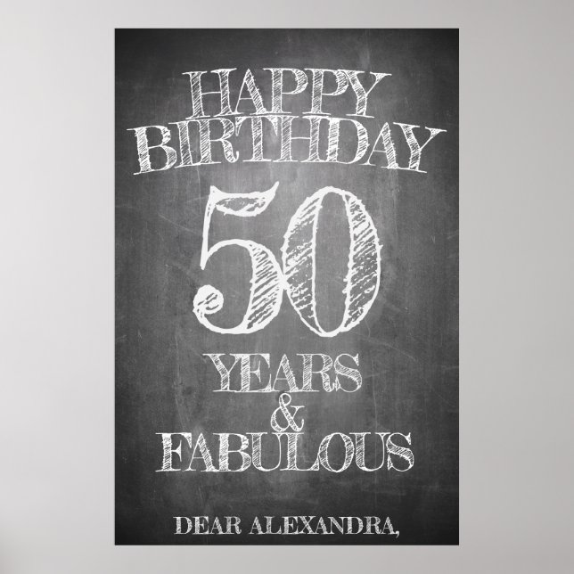 Happy Birthday - 50 Years & Fabulous Poster (Front)