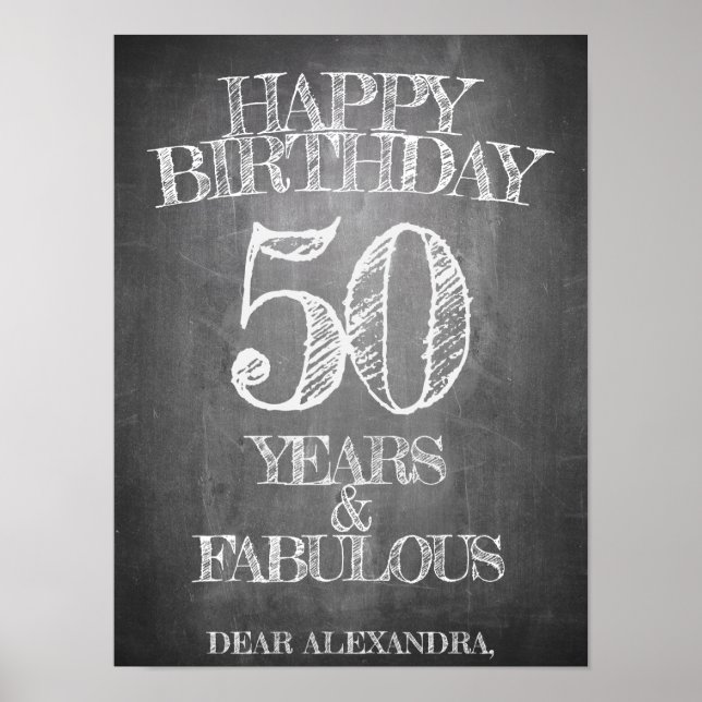 Happy Birthday - 50 Years & Fabulous Poster (Front)